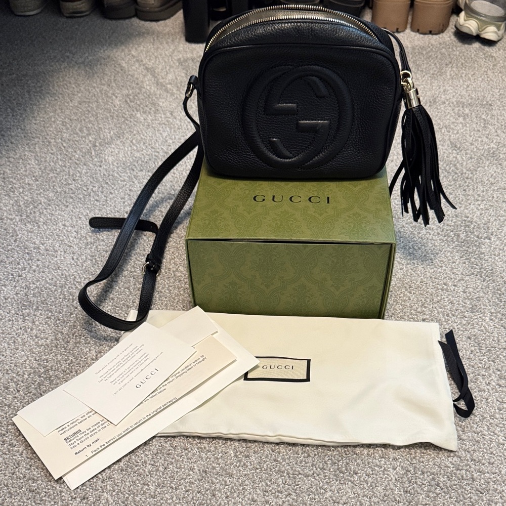 Gucci Black Crossbody Bag with Tassel